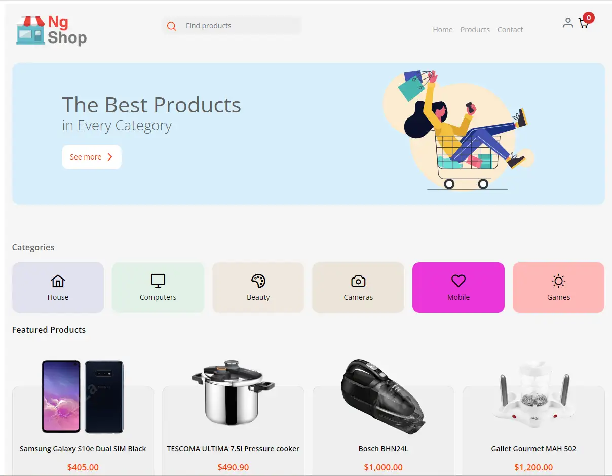 NgShop Website Photo